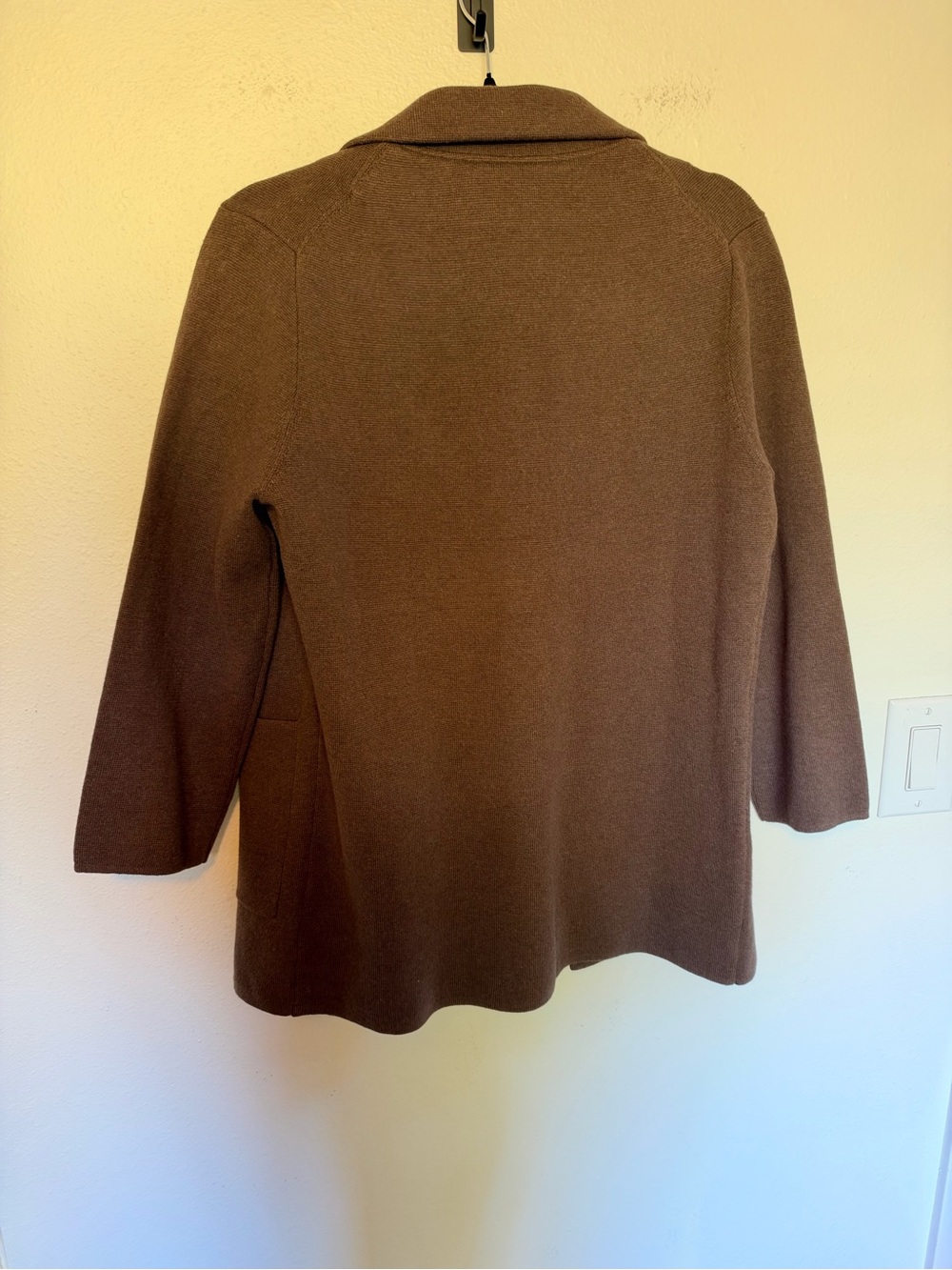 NEW Quince 100% Organic Cotton Knit Blazer Heather Brown Small NWT - Picture 7 of 10